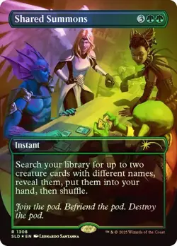 MTG - Shared Summons - Borderless Foil - FIB - Magic the Gathering - Image 1