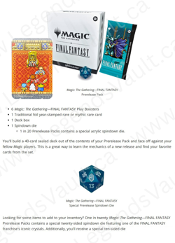 MTG FF - Magic The Gathering - Final Fantasy Prerelease Kit - Image 2