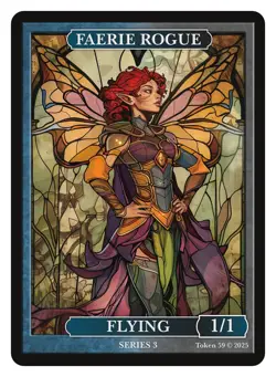 Faerie Rogue Stained Glass Token Givememana Tokens Magic the Gathering - Image 1