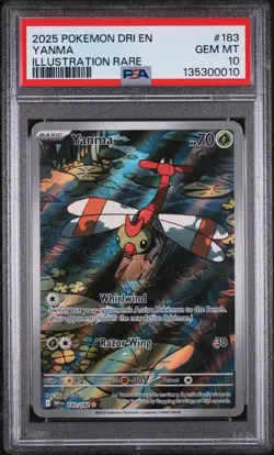 Pokemon PSA 10 GEM MT Yanma 183/182 Destined Rivals Illustration Rare 2025 #4525 - Image 3
