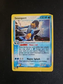 Swampert Holo Rare Ruby and Sapphire 13/109 LP+/NM Swirl Pokemon Tcg - Image 1