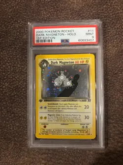 Dark Magneton *PSA 9* 2000 Pokemon Rocket 1st Edition Holo #11 **With A Swirl** - Image 1