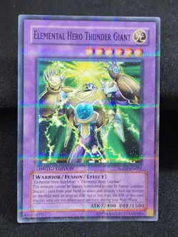 YuGiOh TCG Elemental Hero Thunder Giant MF01-EN001 Parallel Rare Limited Edition - Image 1