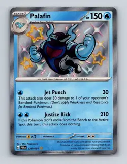 Palafin 124 2024 Pokemon Paldean Fates Shiny Rare Holo Card NM+ - Image 1