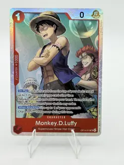 Bandai Monkey.D.Luffy SR Character Card One Piece CCG OP14-013 English - Image 1