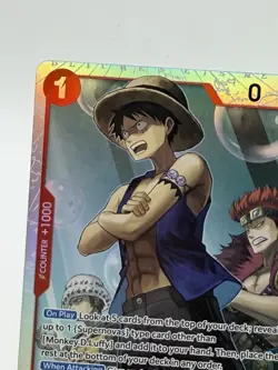 Bandai Monkey.D.Luffy SR Character Card One Piece CCG OP14-013 English - Image 2