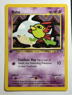 Natu 1st Edition Neo Discovery 59/75 LP Pokemon Card - Image 1