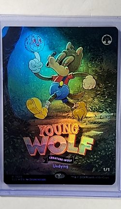 MTG Magic The Gathering SLD Secret Lair Poster Borderless Foil #1820 Young Wolf - Image 1