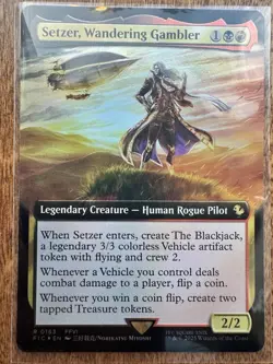 Magic MTG Final Fantasy - Setzer, Wandering Gambler EXTENDED ART FOIL 183 - Image 1