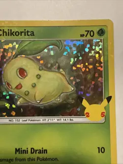 Chikorita 2/25 Holo Pokemon 25th Anniversary McDonald’s Promo Card 2021 - Image 3
