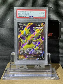 2021 POKEMON SWORD & SHIELD CHILLING REIGN #165 FULL ART/ZERAORA V PSA 10 - Image 1