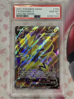 2021 POKEMON SWORD & SHIELD CHILLING REIGN #165 FULL ART/ZERAORA V PSA 10 - Image 3