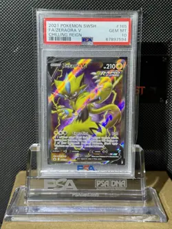2021 POKEMON SWORD & SHIELD CHILLING REIGN #165 FULL ART/ZERAORA V PSA 10 - Image 5