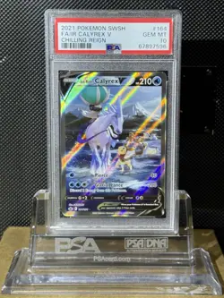 2021 POKEMON SWSH CHILLING REIGN #164 FA/IR CALYREX V PSA 10 GEM MT - Image 3