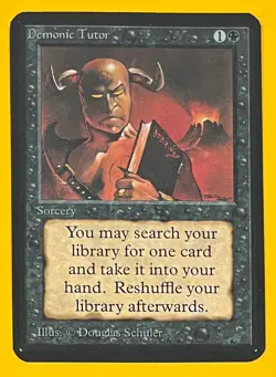 MTG DEMONIC TUTOR Alpha (Fold) (OldManMTG 012-274) - Image 1