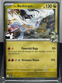 N's Reshiram 116/159 JTG Prize Pack Play! Pokemon Holo Stamped Near Mint NM - Image 1