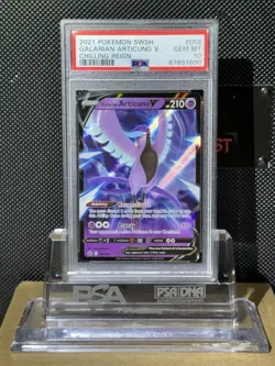 2021 POKEMON SWSH CHILLING REIGN 058 GALARIAN ARTICUNO V PSA 10 GEM MT - Image 1