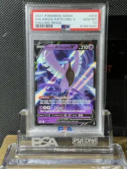 2021 POKEMON SWSH CHILLING REIGN 058 GALARIAN ARTICUNO V PSA 10 GEM MT - Image 4