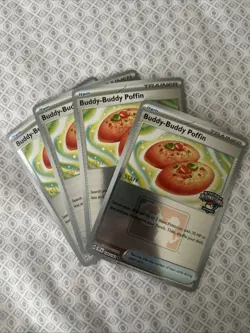 Pokemon TCG STAFF Stamped Buddy-Buddy Poffin NAIC Exclusive 144/162 (SET OF 4!!) - Image 3