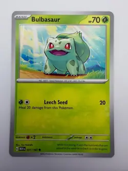 #001/165 Bulbasaur Normal Common - Pokemon Scarlet & Violet 151 English NM - Image 1