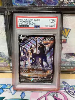 2022 POKEMON SWORD & SHIELD BRILLIANT STARS #TG22 FULL ART/UMBREON V PSA 9 - Image 1