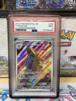 2023 POKEMON PAL EN-PALDEA EVOLVED ILLUSTRATION RARE #222 TYRANITAR PSA 9 - Image 1