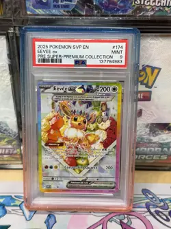 2025 POKEMON SVP EN-SV BLACK STAR PROMO #174 EEVEE EX PSA 9 - Image 1