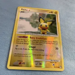 Pichu 2007 Reverse Holo Graphic Pokemon Card Mysterious Treasures 93/123 Y2k MP - Image 1