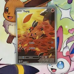 Pokemon TCG Tepig Card Scarlet Violet White Flare 096/086, NM Condition - Image 1