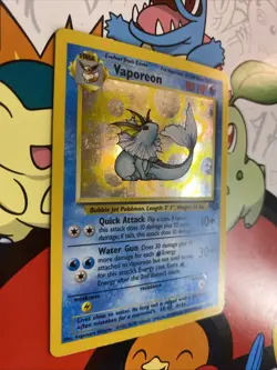 Pokemon TCG Vaporeon Holo Rare Card 12/64 Jungle Set, Vintage 1999 LP - Image 2