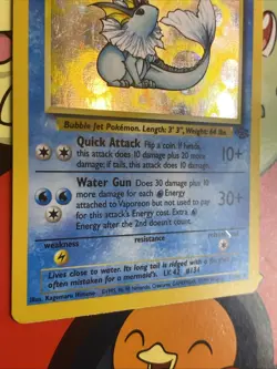 Pokemon TCG Vaporeon Holo Rare Card 12/64 Jungle Set, Vintage 1999 LP - Image 4