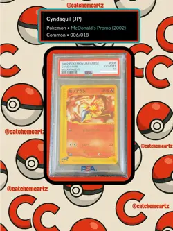 PSA 10 Cyndaquil #006 McDonald's Promo Pokemon Card Japanese 2002 Gem Mint - Image 1