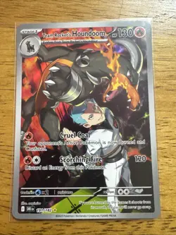 Pokemon TCG Team Rockets Houndoom Illustration Rare Card 191/182 Destined Rivals - Image 1