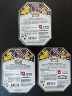 POKEMON SWSH V POWERS TINS SET - PIKACHU V, EEVEE V, & ETERNATUS V - Image 2