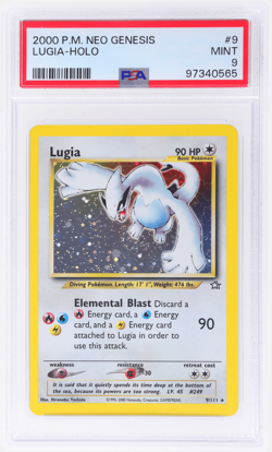 2000 Pokemon Neo Genesis Lugia Holo #9 PSA 9 - Image 1