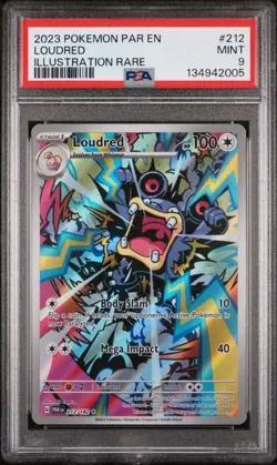 LOUDRED 212/182 PSA 9 POKEMON PARADOX RIFT ILLUSTRATION RARE FULL ART HOLO TCG - Image 2