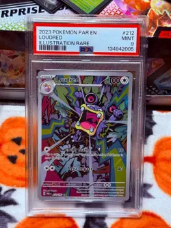 LOUDRED 212/182 PSA 9 POKEMON PARADOX RIFT ILLUSTRATION RARE FULL ART HOLO TCG - Image 4