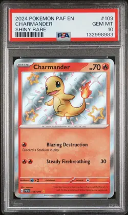 2024 Pokemon Paf En-Paldean Fates #109 Charmander Shiny Rare PSA 10 - Image 1