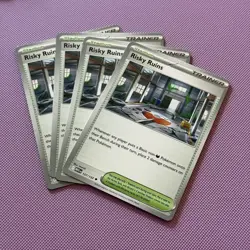 4x Risky Ruins 127/132 Mega Evolution Pokemon Playset - Image 1