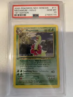 Pokemon Neo Genesis 1st Edition - Meganium Holo 11/111 - PSA 10 GEM MINT - Image 1