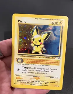 Pokemon TCG Pichu Holo Rare Neo Genesis 12/111 SWIRL! Vintage - Image 1