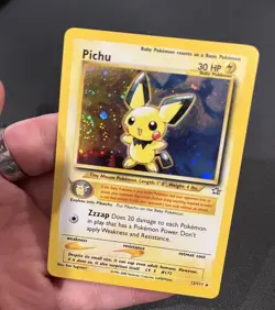 Pokemon TCG Pichu Holo Rare Neo Genesis 12/111 SWIRL! Vintage - Image 2