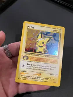 Pokemon TCG Pichu Holo Rare Neo Genesis 12/111 SWIRL! Vintage - Image 4