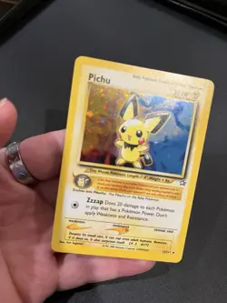 Pokemon TCG Pichu Holo Rare Neo Genesis 12/111 SWIRL! Vintage - Image 5
