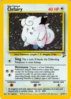 Clefairy - Holo - 6/130 Base Set 2 - WOTC Unlimited - Pokemon TCG - 2000 - Image 1