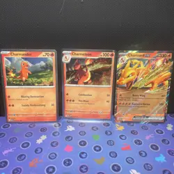 Pokemon Charizard ex Super Premium Collection Promo Set 161 004 005 LP - Image 1