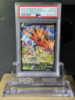 2022 POKEMON SWORD & SHIELD ASTRAL RADIANCE #TG19 FA/GALARIAN ZAPDOS V PSA 10 - Image 1