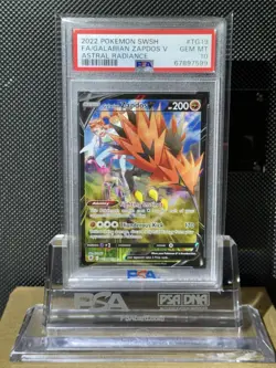 2022 POKEMON SWORD & SHIELD ASTRAL RADIANCE #TG19 FA/GALARIAN ZAPDOS V PSA 10 - Image 4