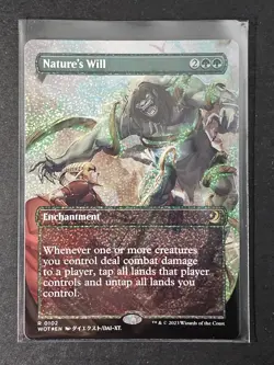 MTG Nature's Will (R 0102) Borderless (Confetti Foil) Wilds of Eldraine - Image 1