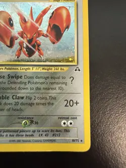 Pokemon TCG Scizor Neo Discovery 10/75 Holo Unlimited Rare LP- - Image 5